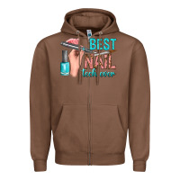 Chestnut best nail tech ever bbs Zipper Hoodie - BundleAndBundleShop