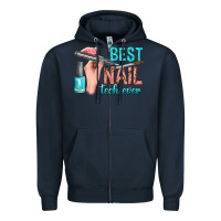 Navy best nail tech ever bbs Zipper Hoodie - BundleAndBundleShop
