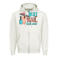 Oatmeal Heather best nail tech ever bbs Zipper Hoodie - BundleAndBundleShop