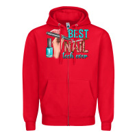 Red best nail tech ever bbs Zipper Hoodie - BundleAndBundleShop