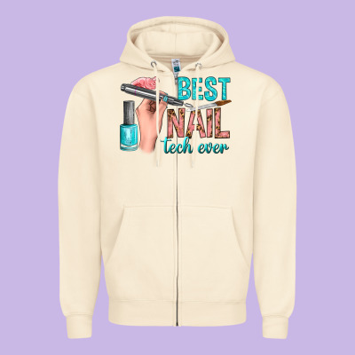 Best Nail Tech Ever Bbs Zipper Hoodie Designed By Bundleandbundleshop