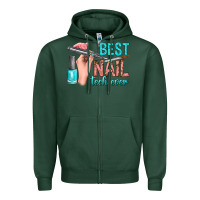 Sports Green best nail tech ever bbs Zipper Hoodie - BundleAndBundleShop