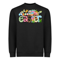 Black Happy Easter Easter Day Heavyweight Sweatshirt - CowGirlArtShop