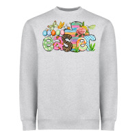 Heather Grey Happy Easter Easter Day Heavyweight Sweatshirt - CowGirlArtShop