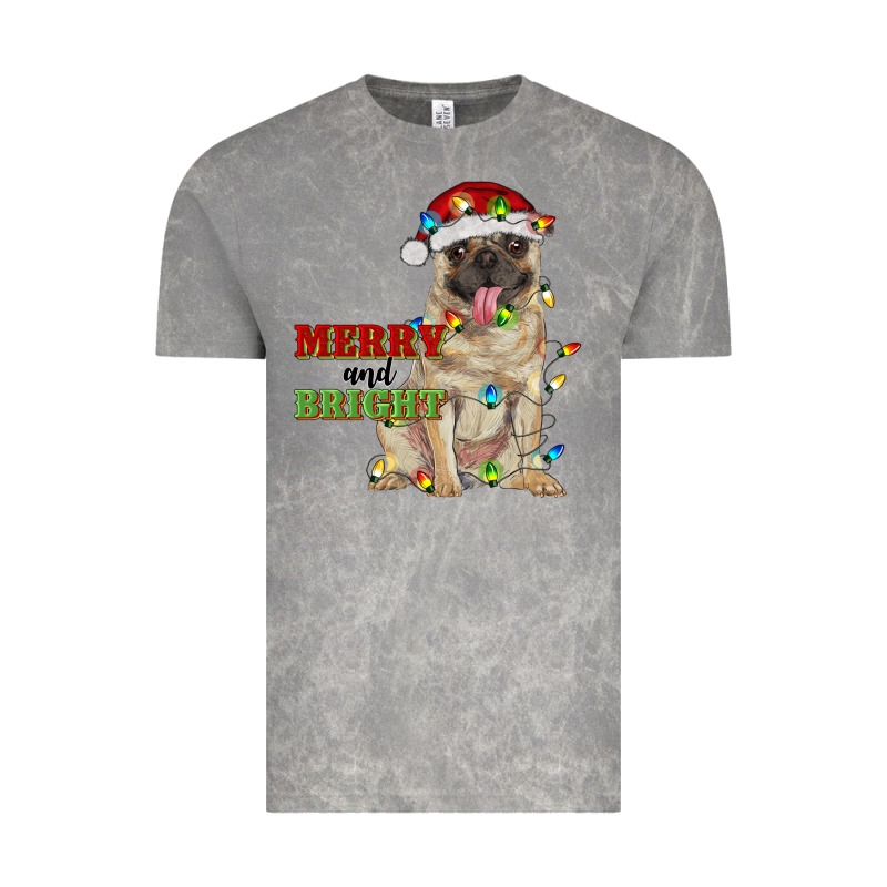Merry And Bright Pug Vintage Tee by RanaPortraitStore | Teevron