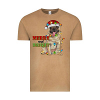 Vintage Camel merry and bright pug Vintage Tee - RanaPortraitStore