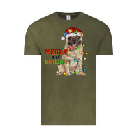 Vintage Olive merry and bright pug Vintage Tee - RanaPortraitStore