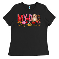 Black my dog is my valentine Ladies Tee - NancyCooperArtShop