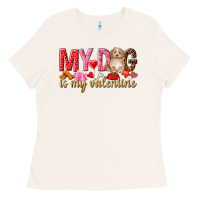 Bone my dog is my valentine Ladies Tee - NancyCooperArtShop