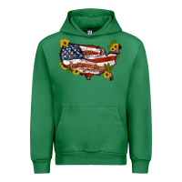 Emerald usa map with sunflower and cactus Urban Hoodie - Artiststas