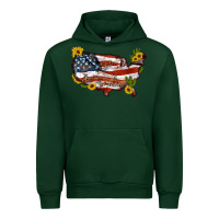 Forest Green usa map with sunflower and cactus Urban Hoodie - Artiststas