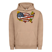 Pigment Burro usa map with sunflower and cactus Urban Hoodie - Artiststas