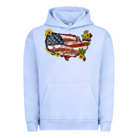 Pigment Grape Ice usa map with sunflower and cactus Urban Hoodie - Artiststas