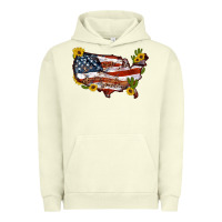 Pigment Pistachio usa map with sunflower and cactus Urban Hoodie - Artiststas