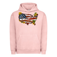 Pigment Salmon usa map with sunflower and cactus Urban Hoodie - Artiststas