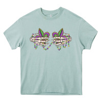 Arona skeleton hands mardi gras Heavy Core Tee - MaliasSmallBusiness