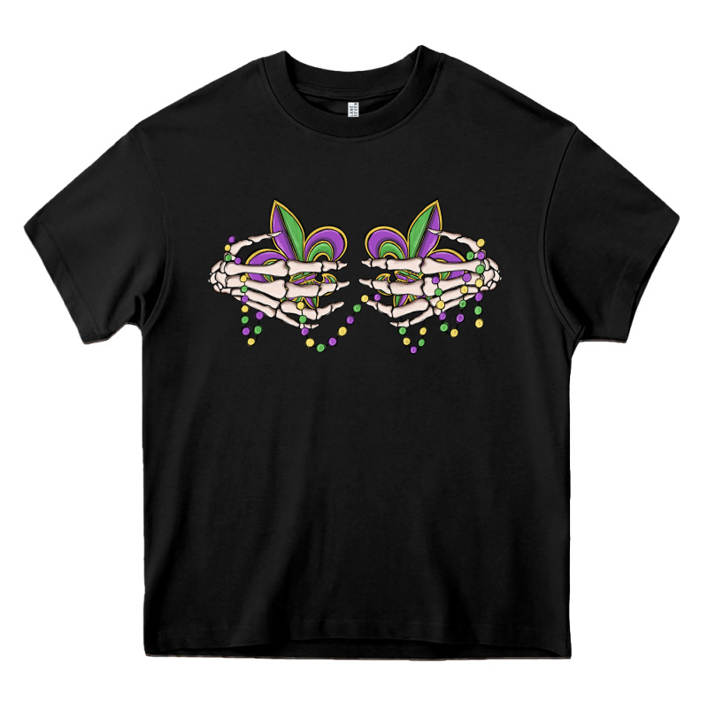 Skeleton Hands Mardi Gras Heavy Core Tee by MaliasSmallBusiness | Teevron