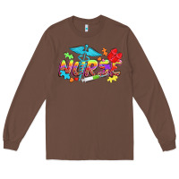 Chestnut Autism Nurse Long Sleeve Tee - NancyCooperArtShop