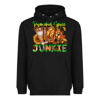 Black Pumpkin Spice Junkie Heavyweight Hoodie - CowhideDigitalArt