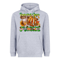 Heather Grey Pumpkin Spice Junkie Heavyweight Hoodie - CowhideDigitalArt