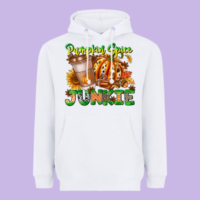 Pumpkin Spice Junkie Heavyweight Hoodie Designed By Cowhidedigitalart
