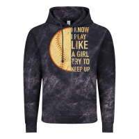 Cloud Black I Know I Play Like A Girl Try To Keep Up Softball Vintage Hoodie - Bettercallsaul