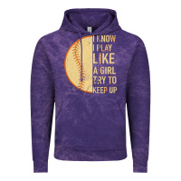 Cloud Purple I Know I Play Like A Girl Try To Keep Up Softball Vintage Hoodie - Bettercallsaul