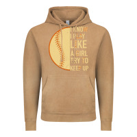 Vintage Camel I Know I Play Like A Girl Try To Keep Up Softball Vintage Hoodie - Bettercallsaul