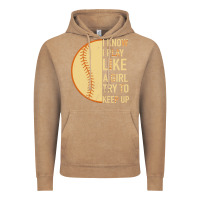 Vintage Coffee I Know I Play Like A Girl Try To Keep Up Softball Vintage Hoodie - Bettercallsaul