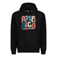 Black America with lightning bolt 4th of july Premium Hoodie - FaDigitalArtStudio