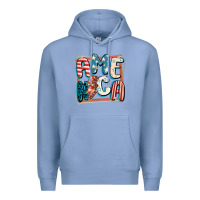 Colony Blue America with lightning bolt 4th of july Premium Hoodie - FaDigitalArtStudio