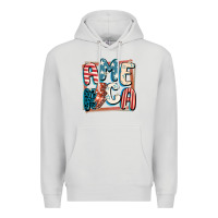 Dove Grey America with lightning bolt 4th of july Premium Hoodie - FaDigitalArtStudio