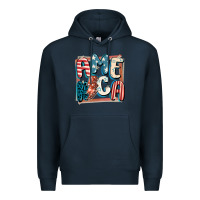 Navy America with lightning bolt 4th of july Premium Hoodie - FaDigitalArtStudio