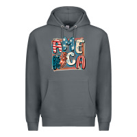 Rock America with lightning bolt 4th of july Premium Hoodie - FaDigitalArtStudio