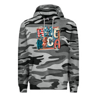 Slate Camo America with lightning bolt 4th of july Premium Hoodie - FaDigitalArtStudio