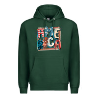 Sports Green America with lightning bolt 4th of july Premium Hoodie - FaDigitalArtStudio