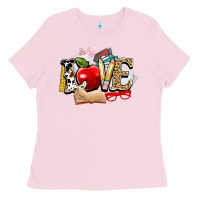 Bubblegum Pink teacher school love Ladies Tee - NancyCooperArtShop