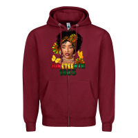 Burgundy juneteenth 1865 black woman Zipper Hoodie - FaDigitalArtStudio
