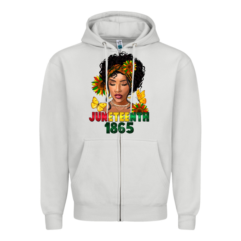 Juneteenth 1865 Black Woman Zipper Hoodie by FaDigitalArtStudio | Teevron