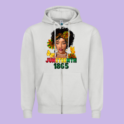 Juneteenth 1865 Black Woman Zipper Hoodie Designed By Fadigitalartstudio