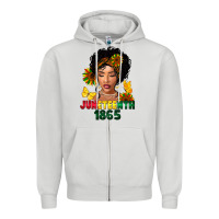 Dove Grey juneteenth 1865 black woman Zipper Hoodie - FaDigitalArtStudio
