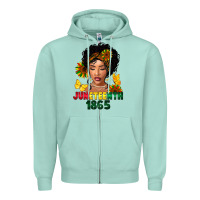 Seafoam juneteenth 1865 black woman Zipper Hoodie - FaDigitalArtStudio