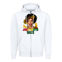 White juneteenth 1865 black woman Zipper Hoodie - FaDigitalArtStudio