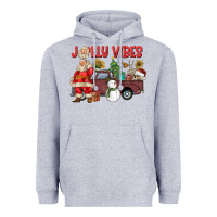 Heather Grey Jolly Vibes Heavyweight Hoodie - CowhideDigitalArt