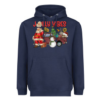 Navy Jolly Vibes Heavyweight Hoodie - CowhideDigitalArt