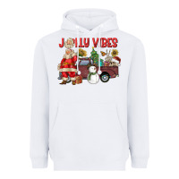 White Jolly Vibes Heavyweight Hoodie - CowhideDigitalArt