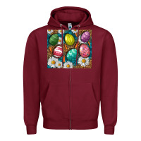 Burgundy Easter Eggs Tumbler Zipper Hoodie - BundleAndBundleShop