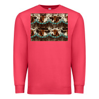 Cardinal Longhorn Cow Pattern Premium Sweatshirt - CowhideDigitalArt