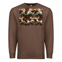 Chestnut Longhorn Cow Pattern Premium Sweatshirt - CowhideDigitalArt