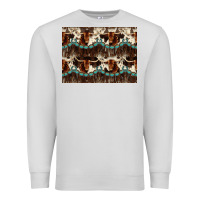 Dove Grey Longhorn Cow Pattern Premium Sweatshirt - CowhideDigitalArt